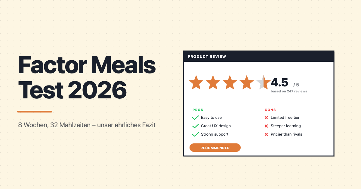 Factor Meals 2026 im Test: Fertige Mahlzeiten – Wie gut sind sie wirklich?