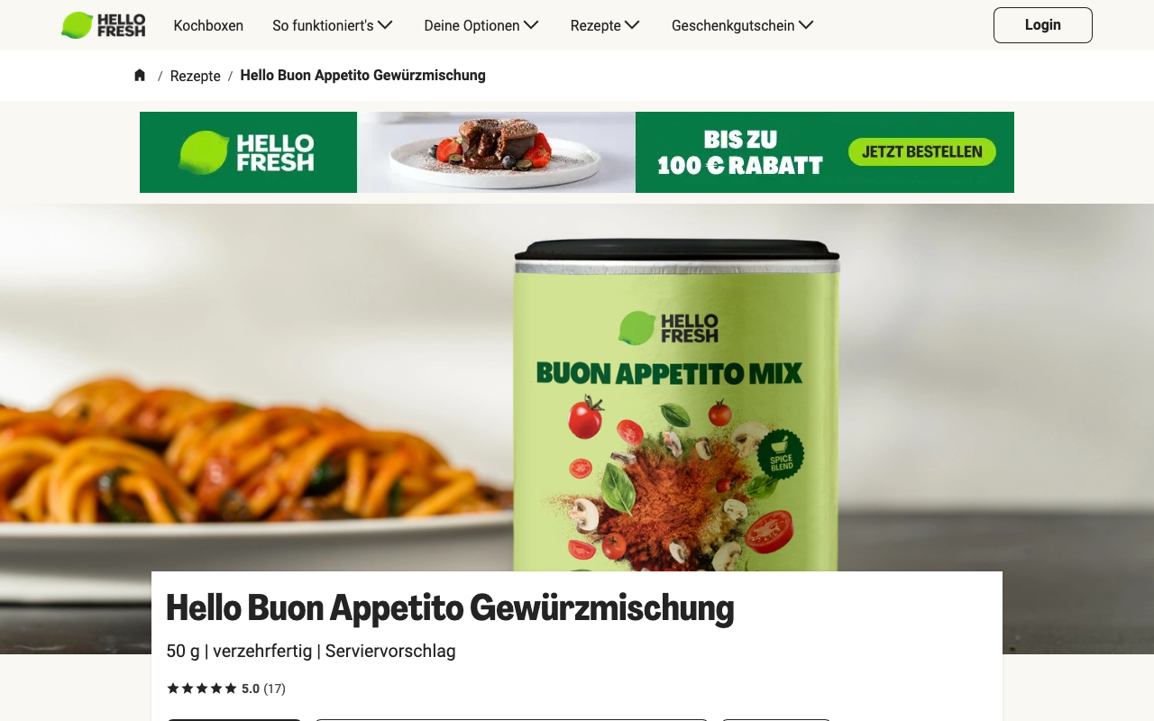 HelloFresh Marktplatz: Hello Buon Apetito Gewürzmischung kaufen