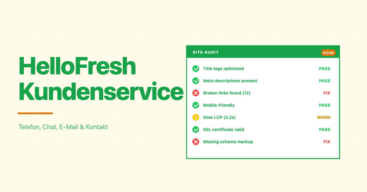 HelloFresh Kundenservice 2026: Telefon, Chat, Öffnungszeiten & Kontakt