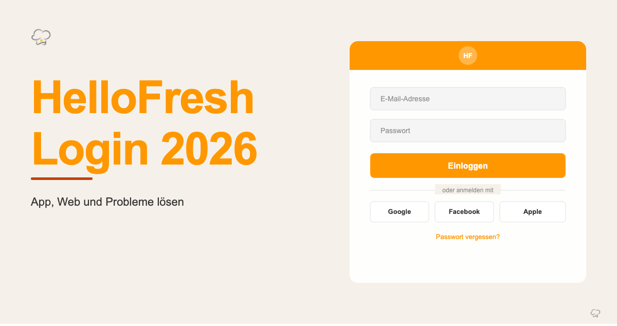 HelloFresh Login 2026: Anmelden, Passwort zurücksetzen & Probleme lösen