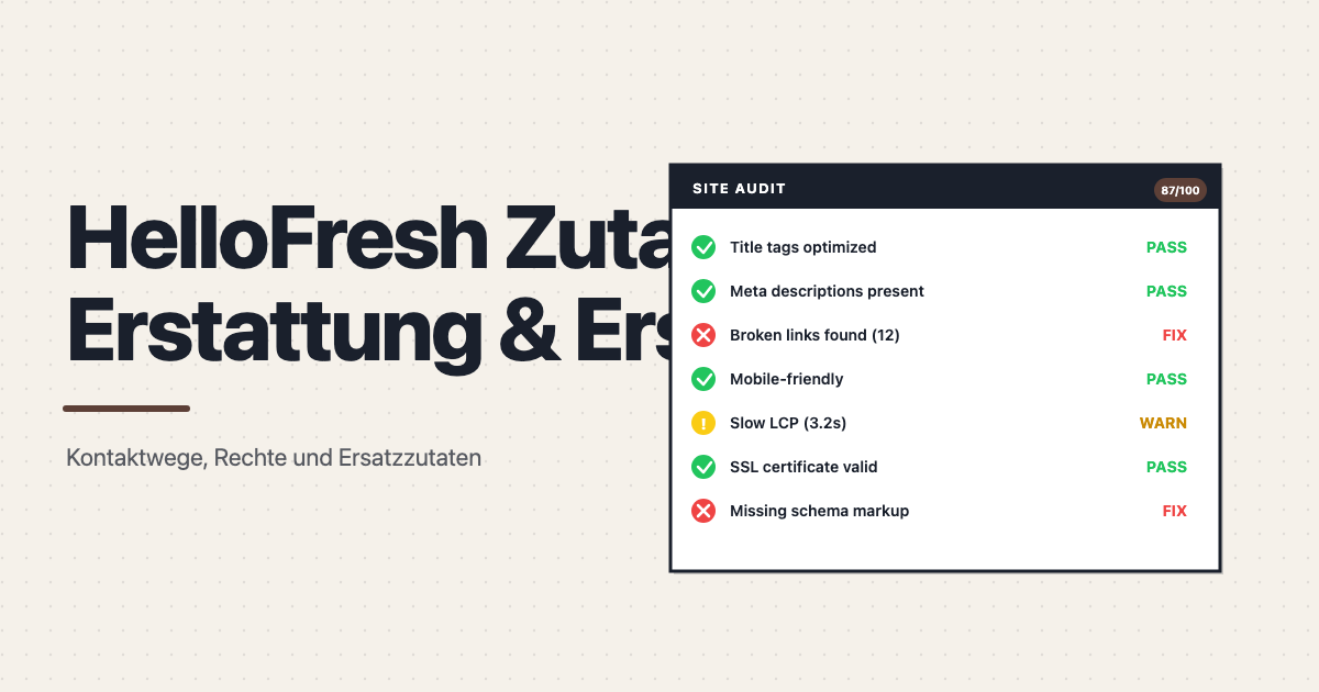 HelloFresh Zutat fehlt: Was du sofort tun kannst – Erstattung & Ersatz 2026