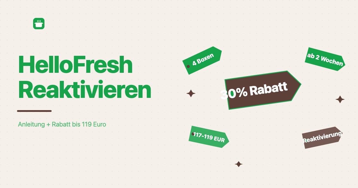 HelloFresh reaktivieren 2026: Schritt-für-Schritt-Anleitung + Reaktivierungsrabatt